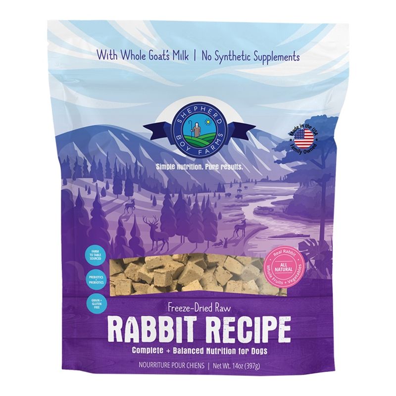 SHEPHERD BOY FARMS DOG Freeze-Dried RABBIT 14OZ
