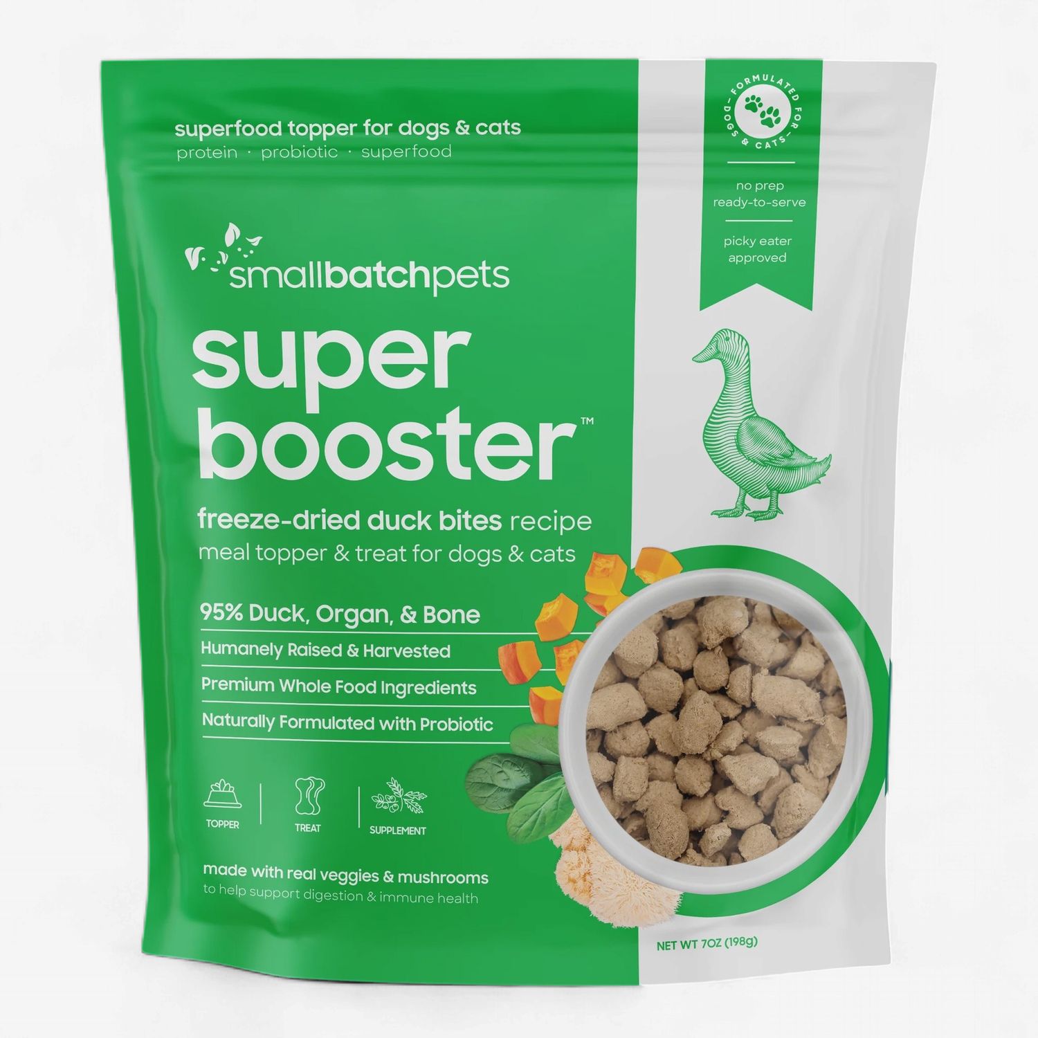 SMALL BATCH DOG &amp; CAT Freeze-Dried SUPER BOOSTER DUCK 7OZ