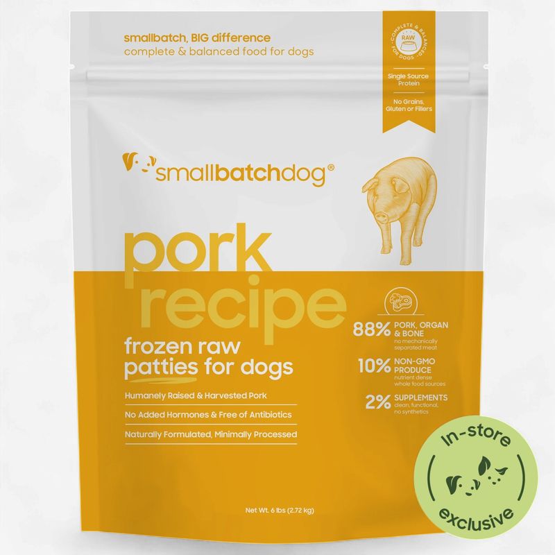 SMALL BATCH Dog Frozen Pork Patties 6lbs
