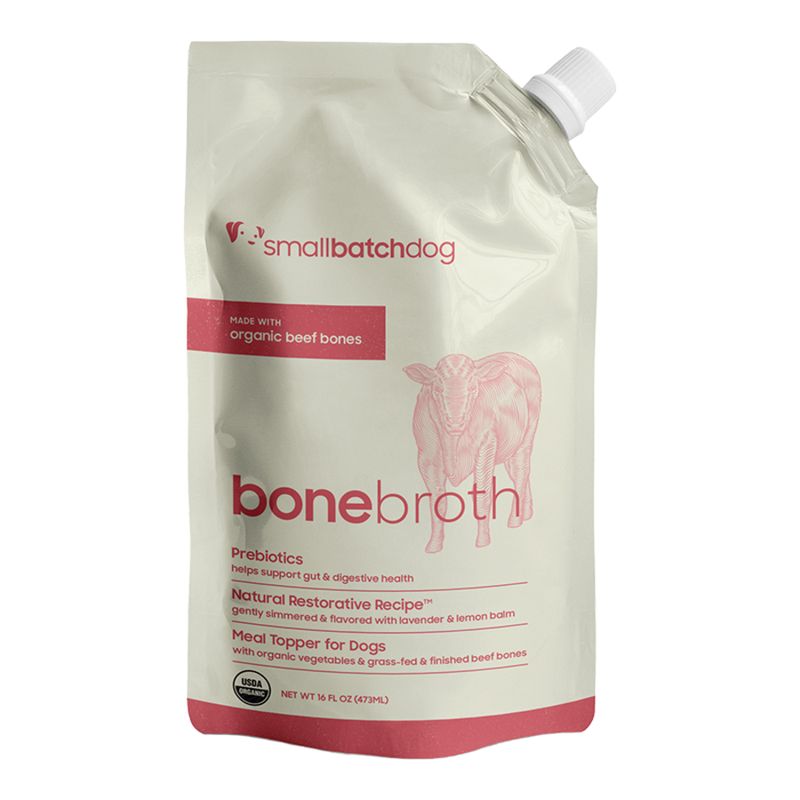 SMALL BATCH DOG SHELF STABLE ORGANIC BEEF BONE BROTH 16OZ
