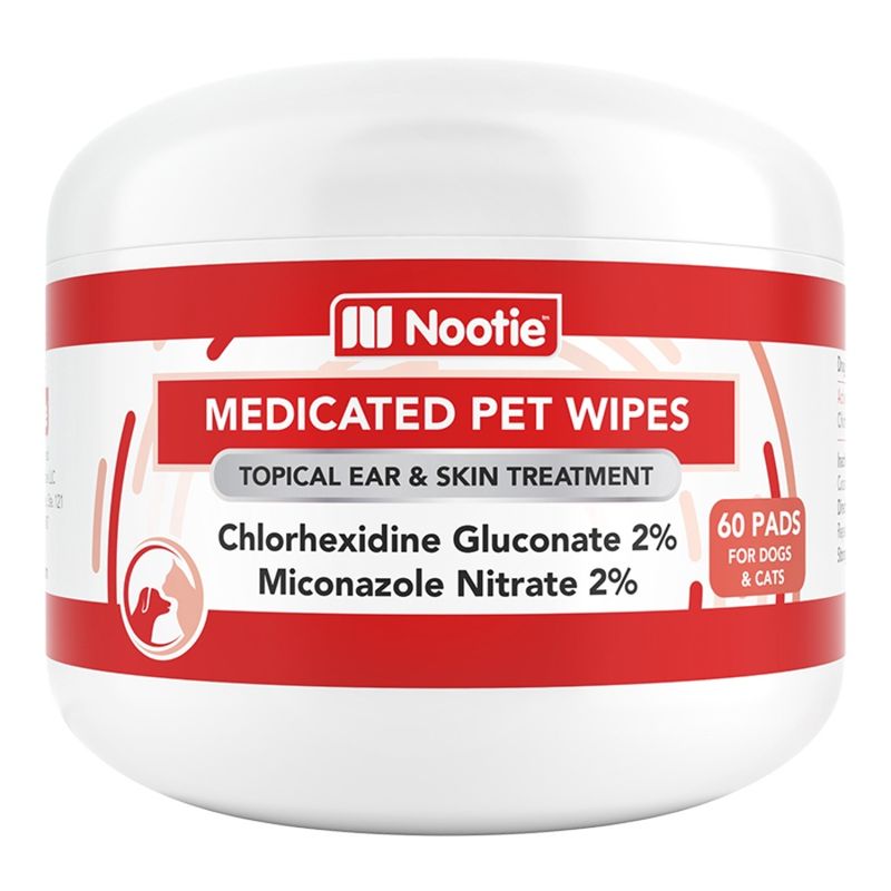 NOOTIE DOG &amp; CAT DERMATOLOGY SOLUTIONS ANTIMICROBIAL WIPES 60 COUNT