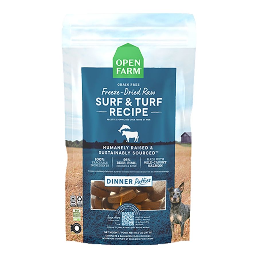OPENFARM Dog Freeze-dried Raw Patties Surf &amp; Turf 17.5oz