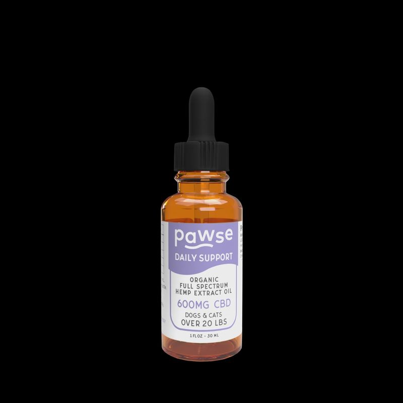 Pawse Daily Support Organic Full Spectrum Hemp Extract Oil 600mg 30ml CBD