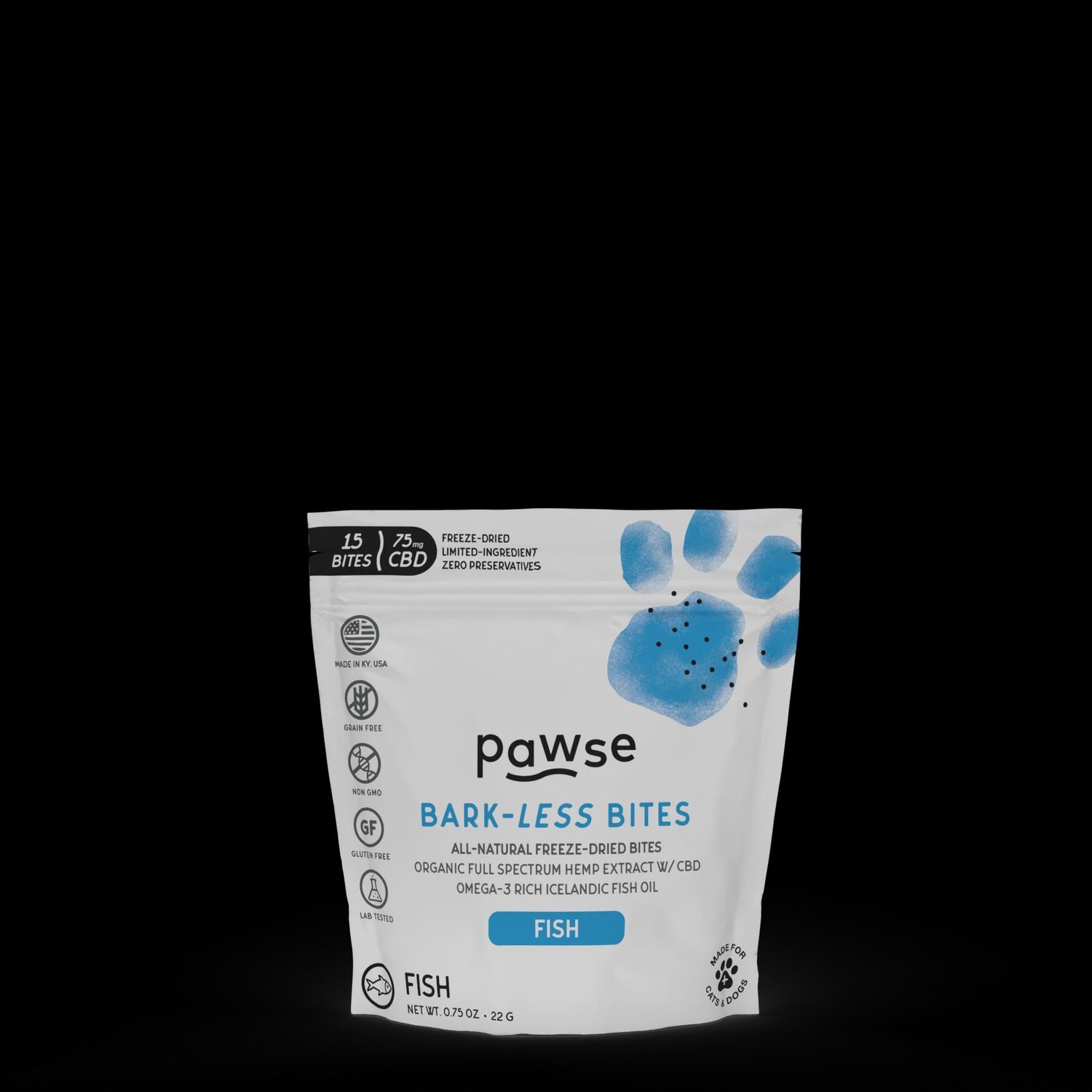 Pawse Dog Bark less Bites Fish 0.75oz