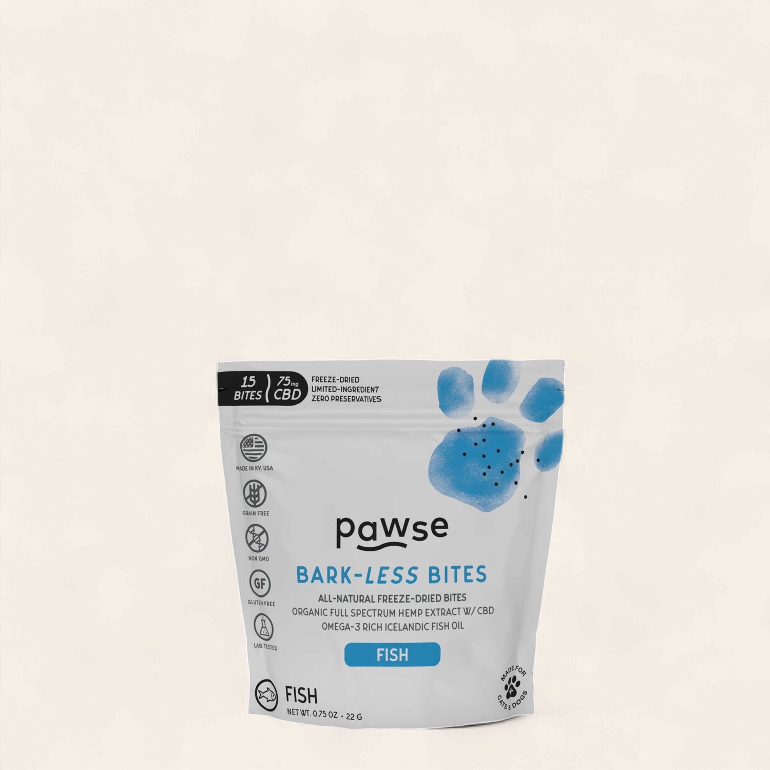PAWSE | Bark less Bites Fish 0.75oz | Dog, Size: 0.75 oz