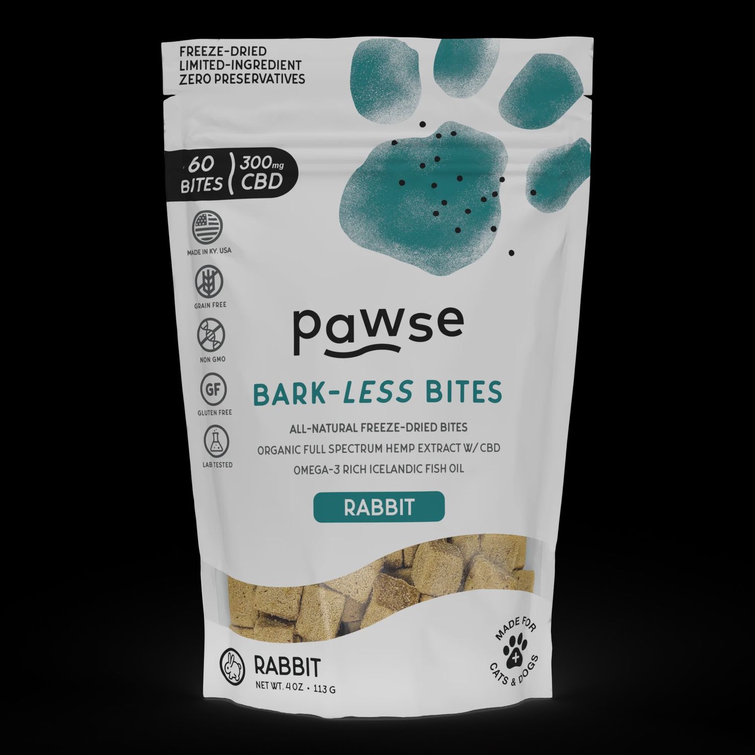 Pawse Dog Bark Less Bites Rabbit 3.8oz