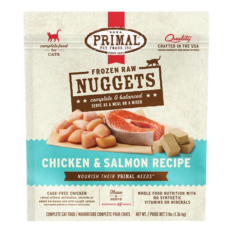 PRIMAL CAT FROZEN NUGGET CHICKEN &amp; SALMON 3LB