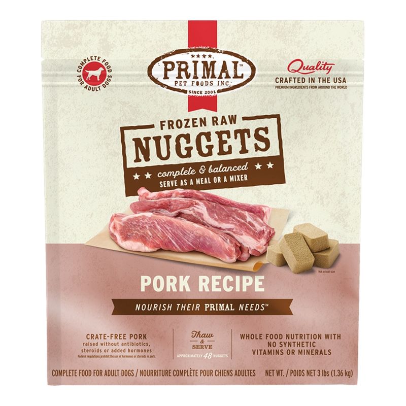 Primal Dog Frozen Nugget Pork 3lb