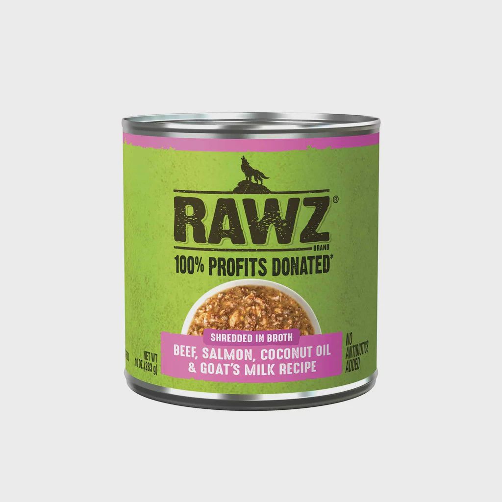 RAWZ Dog Shredded Salmon, Coconut Oil % Goat Milk Recipe 10oz
