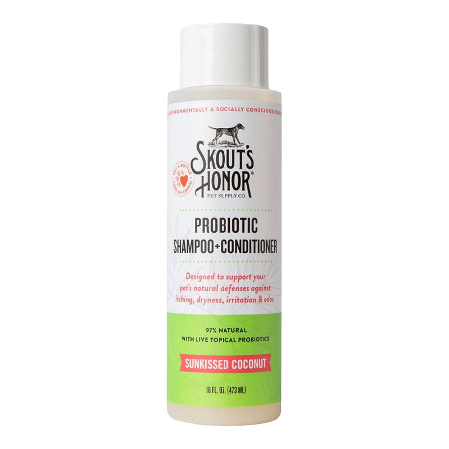 SKOUT'S HONOR Dog Probiotic Shampoo &amp; Conditioner Sunkissed Coconut 16oz