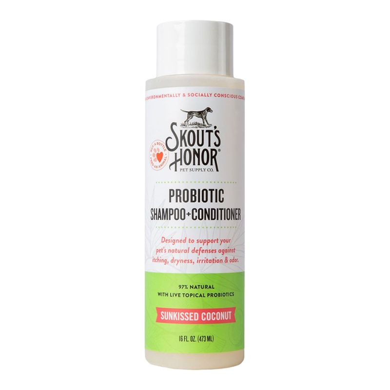 SKOUT'S HONOR Dog Probiotic Shampoo &amp; Conditioner Sunkissed Coconut 16oz