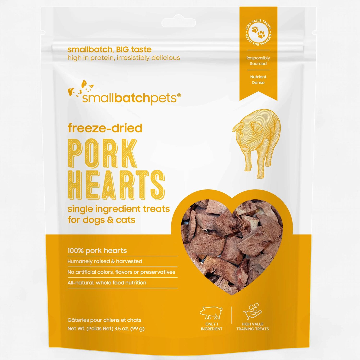 SMALL BATCH DOG &amp; CAT Freeze-Dried PORK HEATS TREAT 3.5OZ