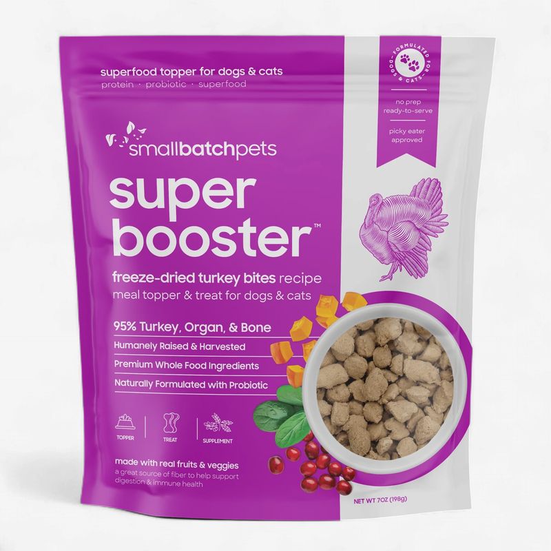 SMALL BATCH Dog &amp; Cat Freeze-dried Super Booster Turkey 7oz
