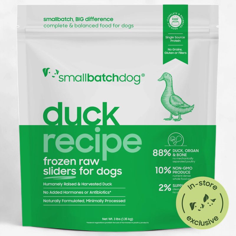 SMALL BATCH Dog Frozen Duck Sliders 3lbs