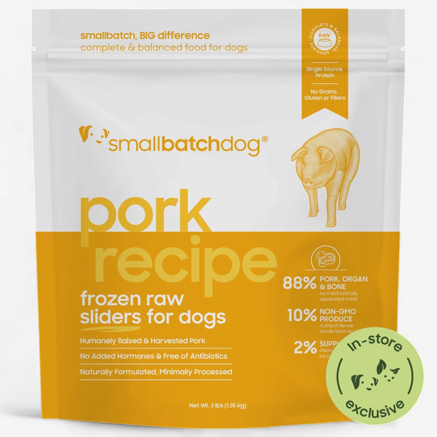 SMALL BATCH Dog Frozen Pork Sliders 3lbs