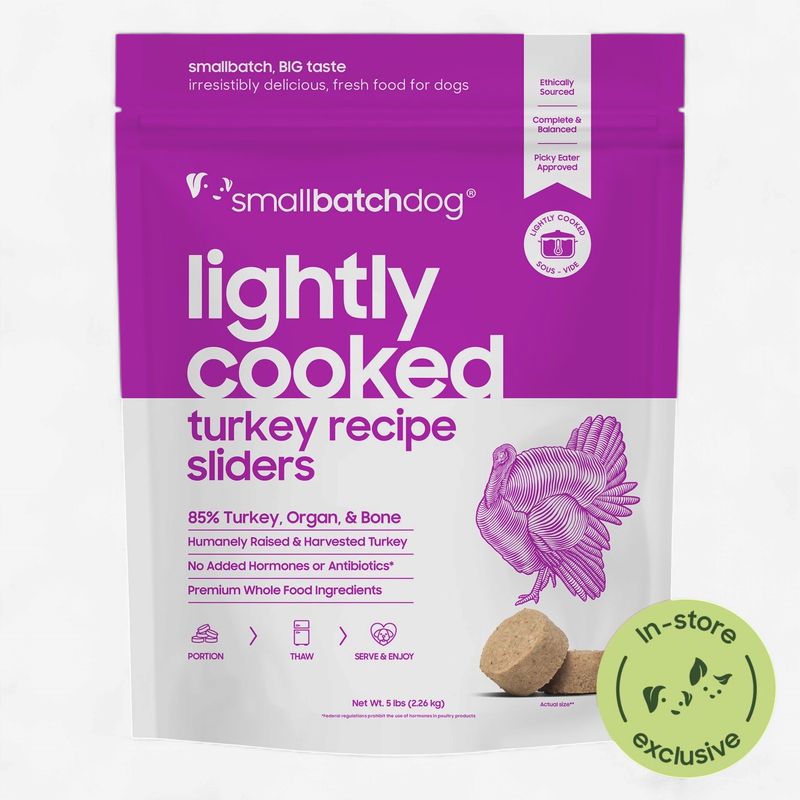 SMALL BATCH Dog Frozen Lightly Cooked Turkey