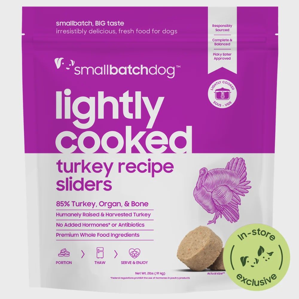 SMALL BATCH Dog Frozen Lightly Cooked Turkey, Size: 2 lb