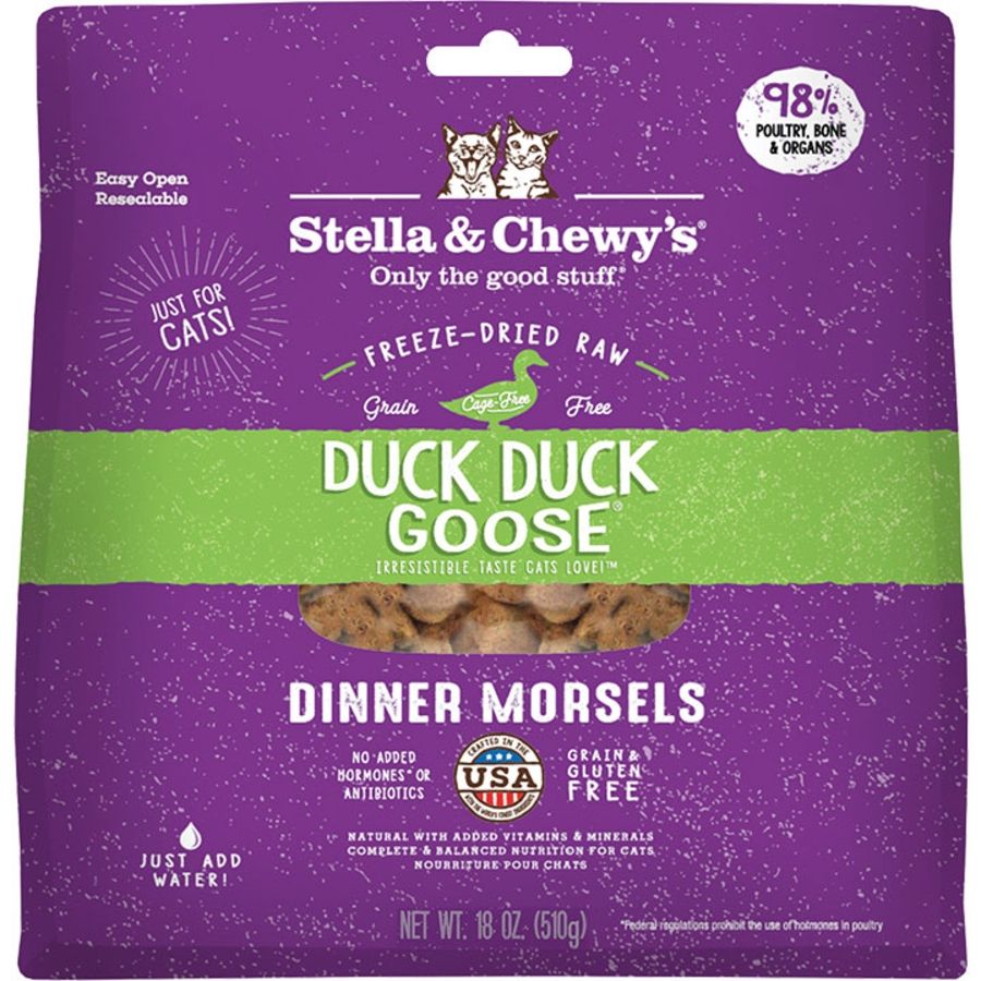 STELLA &amp; CHEWY'S Cat Freeze-dried Duck Duck Goose Dinner, Size: 18 oz