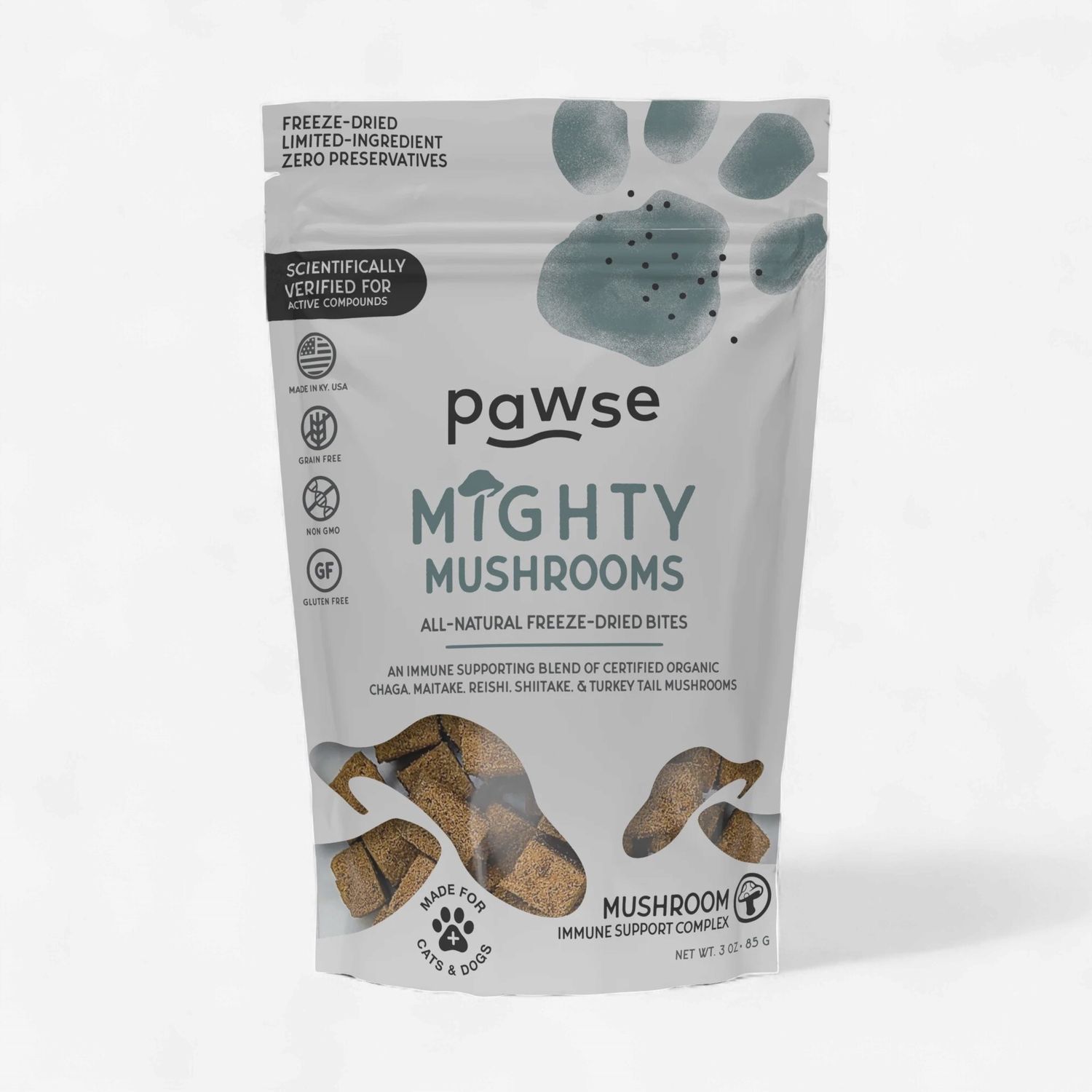PAWSE Dog Mighty Mushrooms Immune Support Complex Treats 3oz