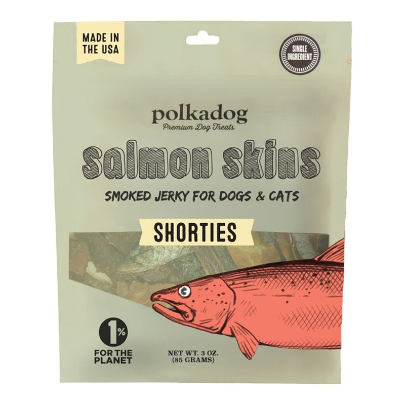 POLKA DOG Bakery Dog Salmon Skin Jerky 3oz Pouch