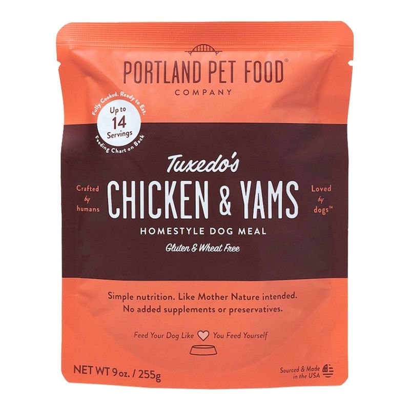 Portland Pet Food Topper Tuxedos Chicken &amp; Yams Dog Meal 9oz