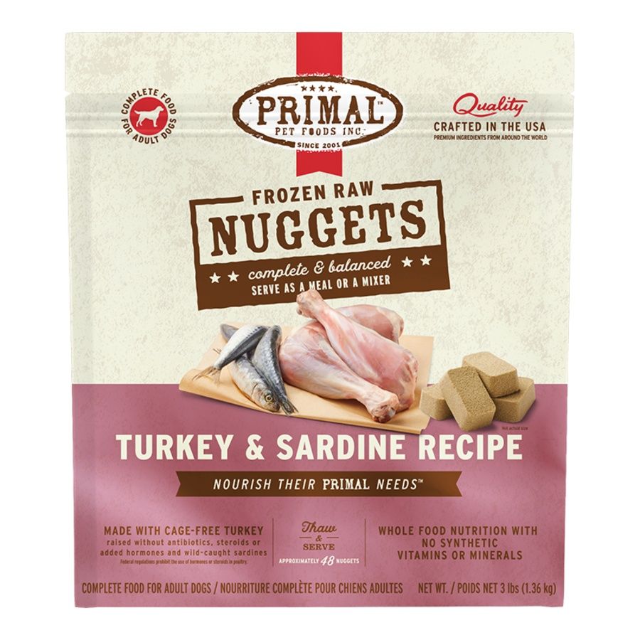 Primal Dog Frozen Nugget Turkey Sardine 3lb