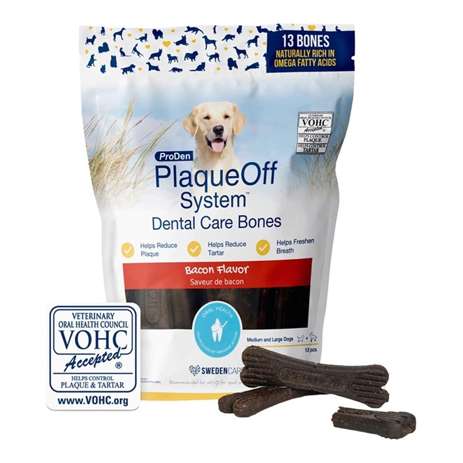 PRODEN DOG PLAQUEOFF DENTAL CARE BONES - BACON 170Z
