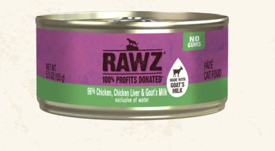 RAWZ CAT chicken &amp; chicken liver with goat milk 5oz