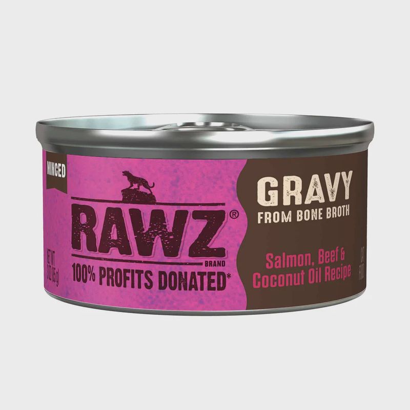 RAWZ Cat Gravy Salmon Beef &amp; Coconut Oil 3oz.