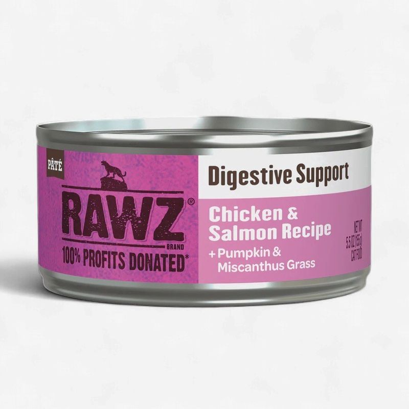 RAWZ Cat Digestive Support Chicken &amp; Salmon + Pumpkin &amp; Miscanthus Grass 5.5oz
