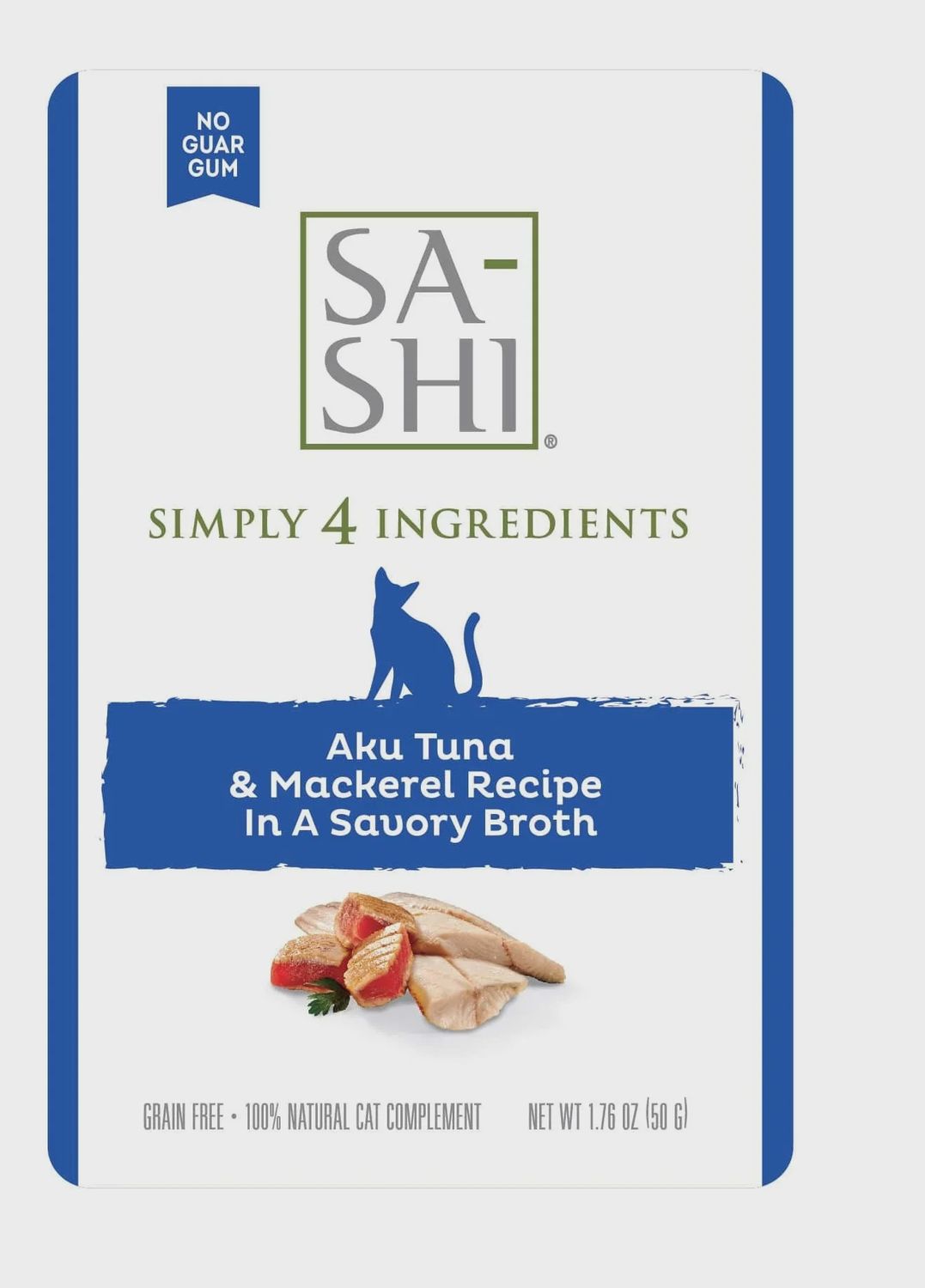 Sa-shi Cat Pouch Aku Tuna &amp; Mackerel Recipe In A Savory Broth 1.76oz