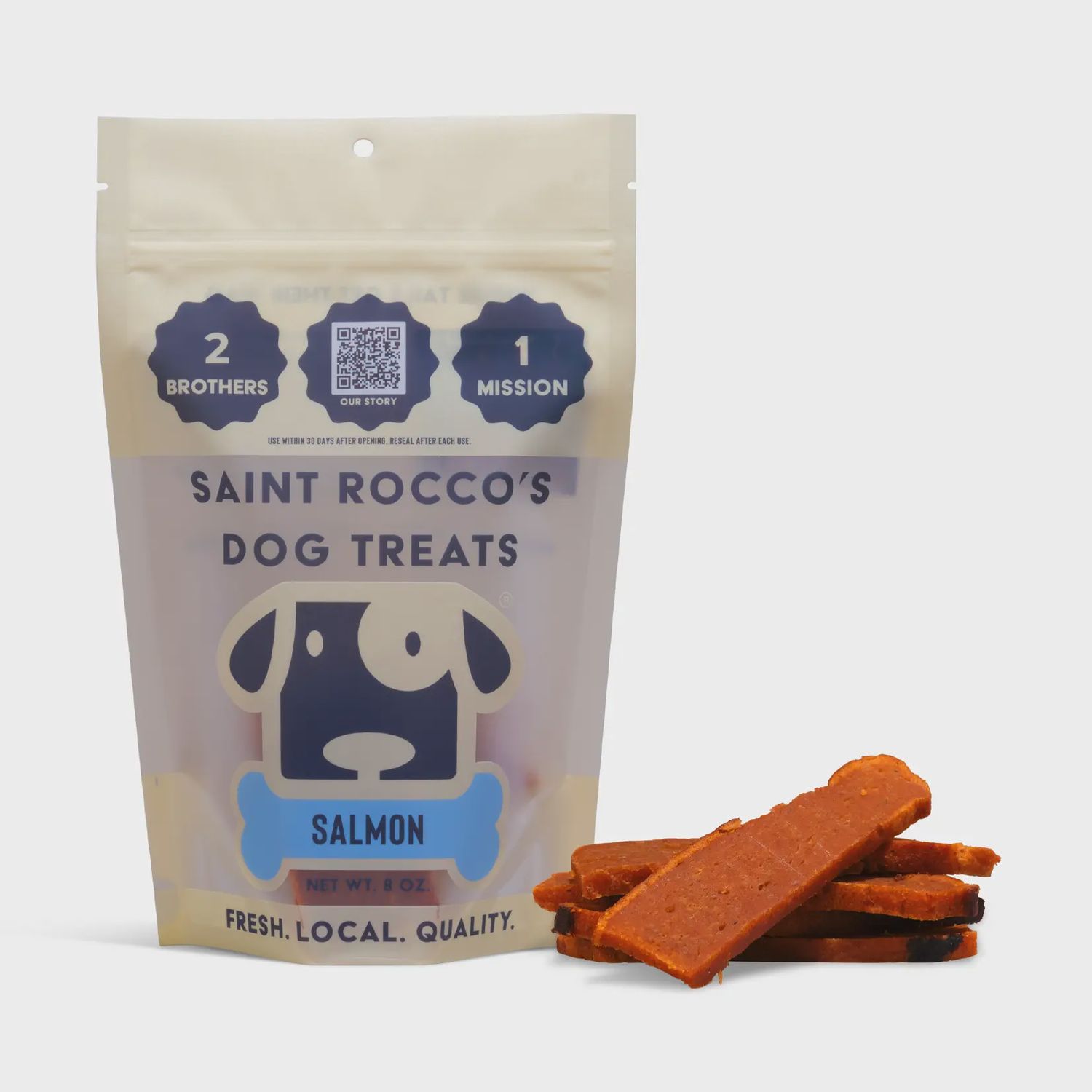 SAINTS ROCCOS SALMON DOG TREAT 8OZ