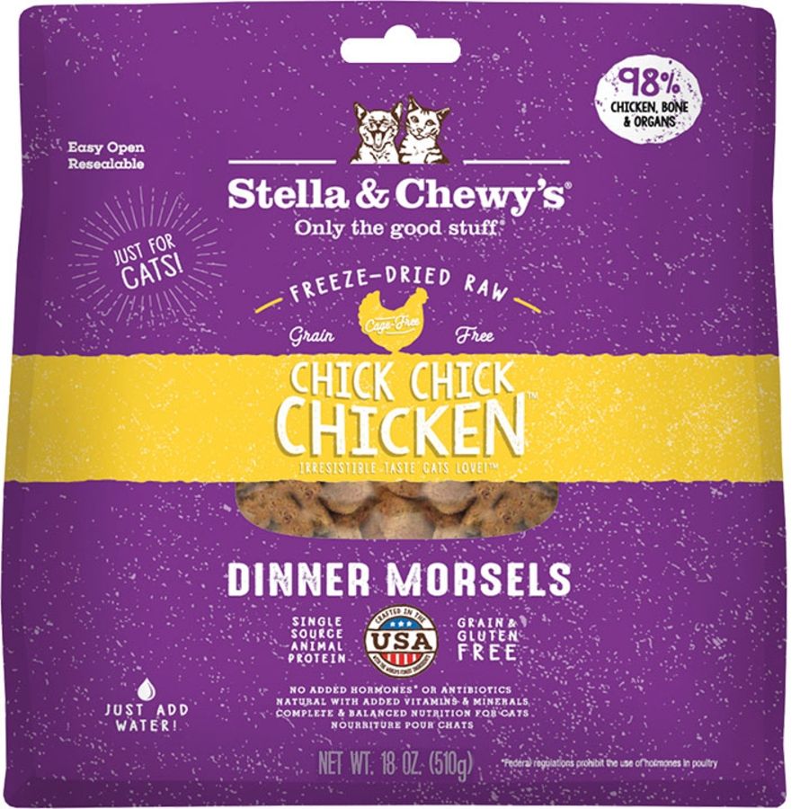 STELLA &amp; CHEWY'S Cat Freeze-dried Chicken Dinner, Size: 18 oz