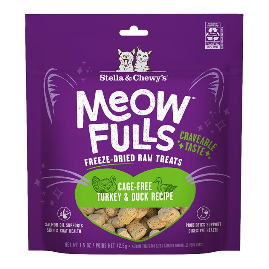 STELLA &amp; CHEWY'S CAT MEOWFULLS Freeze-Dried TREAT TURKEY &amp; DUCK 1.5OZ