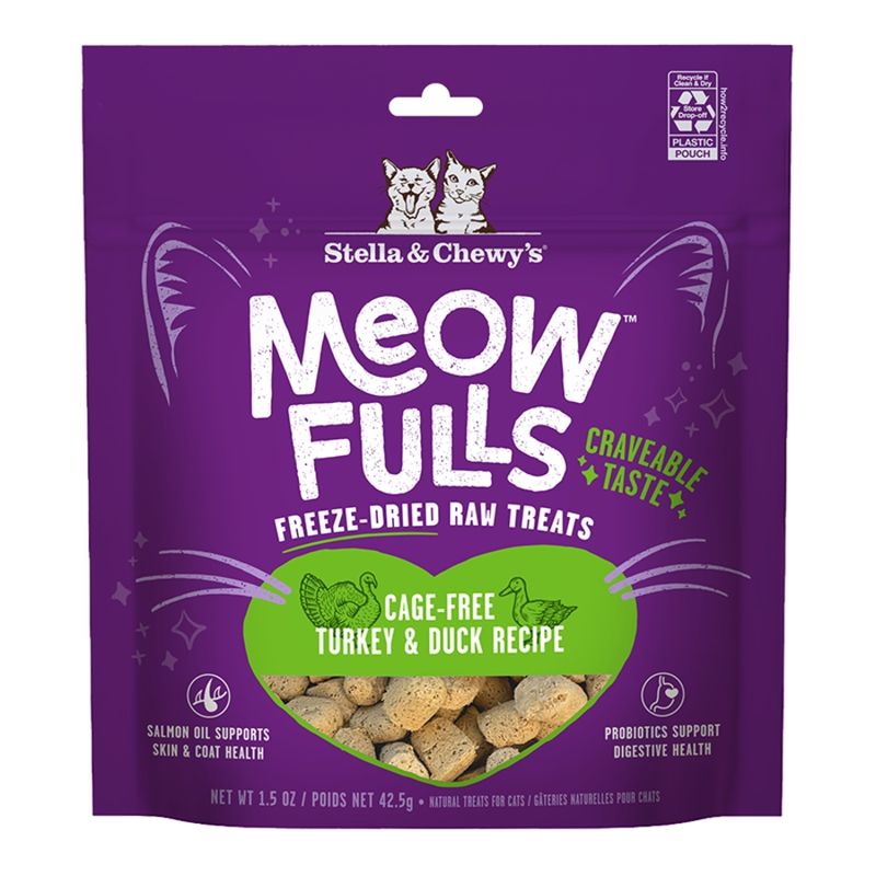 STELLA &amp; CHEWY'S CAT MEOWFULLS Freeze-Dried TREAT TURKEY &amp; DUCK 1.5OZ