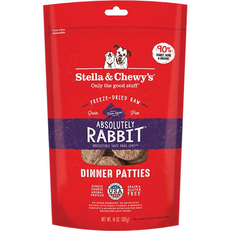 STELLA &amp; CHEWY'S DOG FREEZE-DRIED RABBIT DINNER PATTIES 14OZ