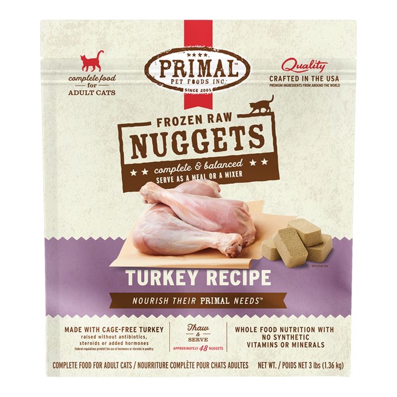 PRIMAL CAT FROZEN NUGGET TURKEY 3LB