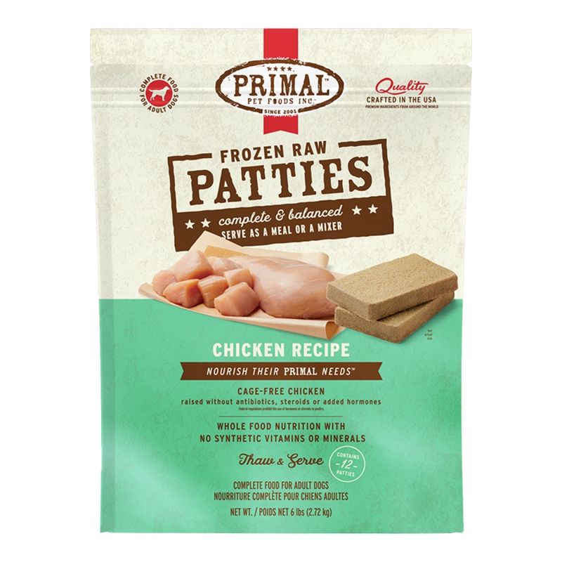 PRIMAL DOG FROZEN PATTIES CHICKEN 6LB