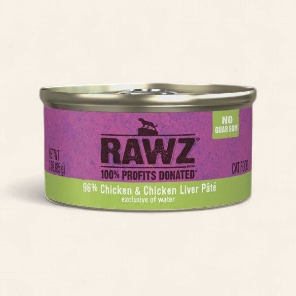 Rawz 96% cat chicken &amp; chicken liver pâté 3oz.