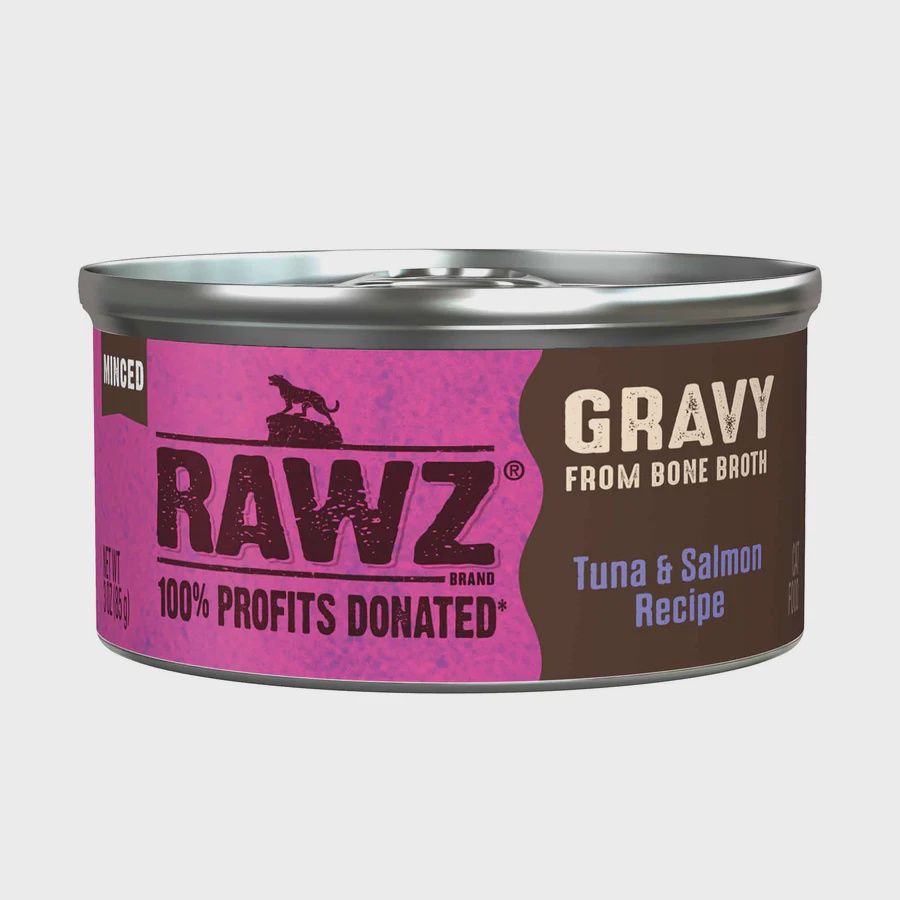 RAWZ CAT GRAVY TUNA &amp; SALMON 3OZ