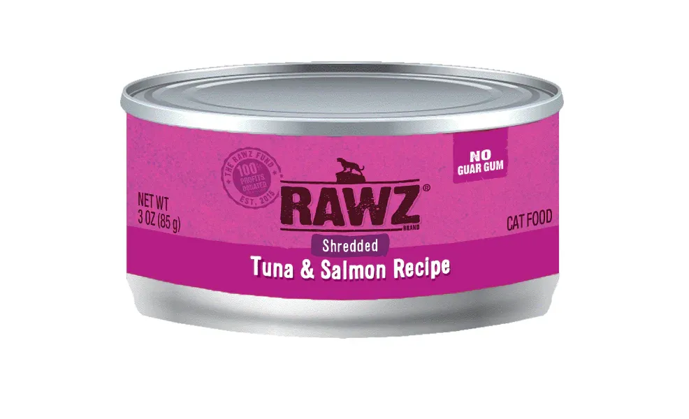 RAWZ Shredded Tuna &amp; Salmon Recipe Adult Canned Cat Food, Size: 3 oz