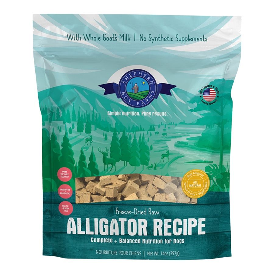 SHEPHERD BOY FARMS DOG Freeze-Dried ALLIGATOR 14OZ