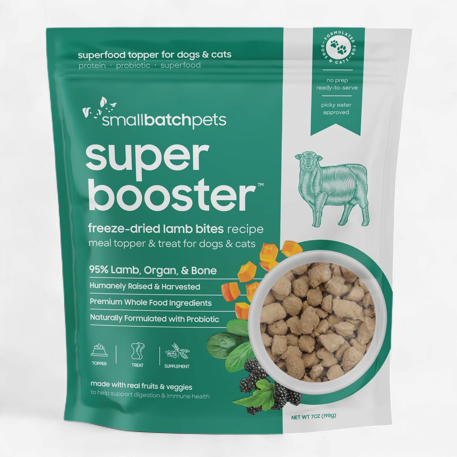 SMALL BATCH Dog &amp; Cat Freeze-dried Super Booster Lamb 7oz