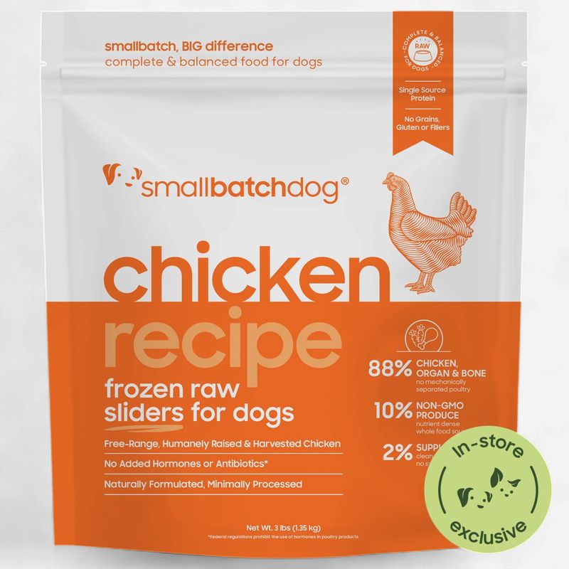 SMALL BATCH Dog Frozen Chicken Sliders 3lbs