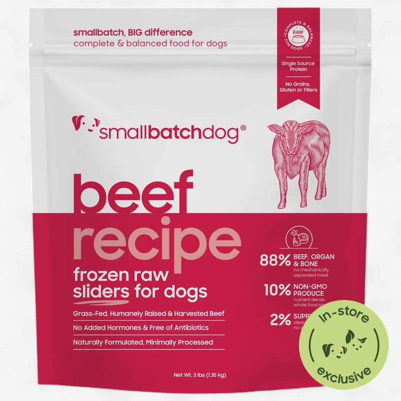SMALL BATCH Dog Frozen Beef Sliders 3lbs