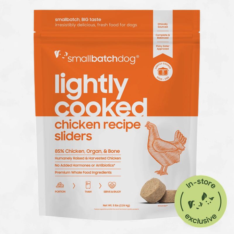 SMALL BATCH Dog Frozen Lightly Cooked Chicken