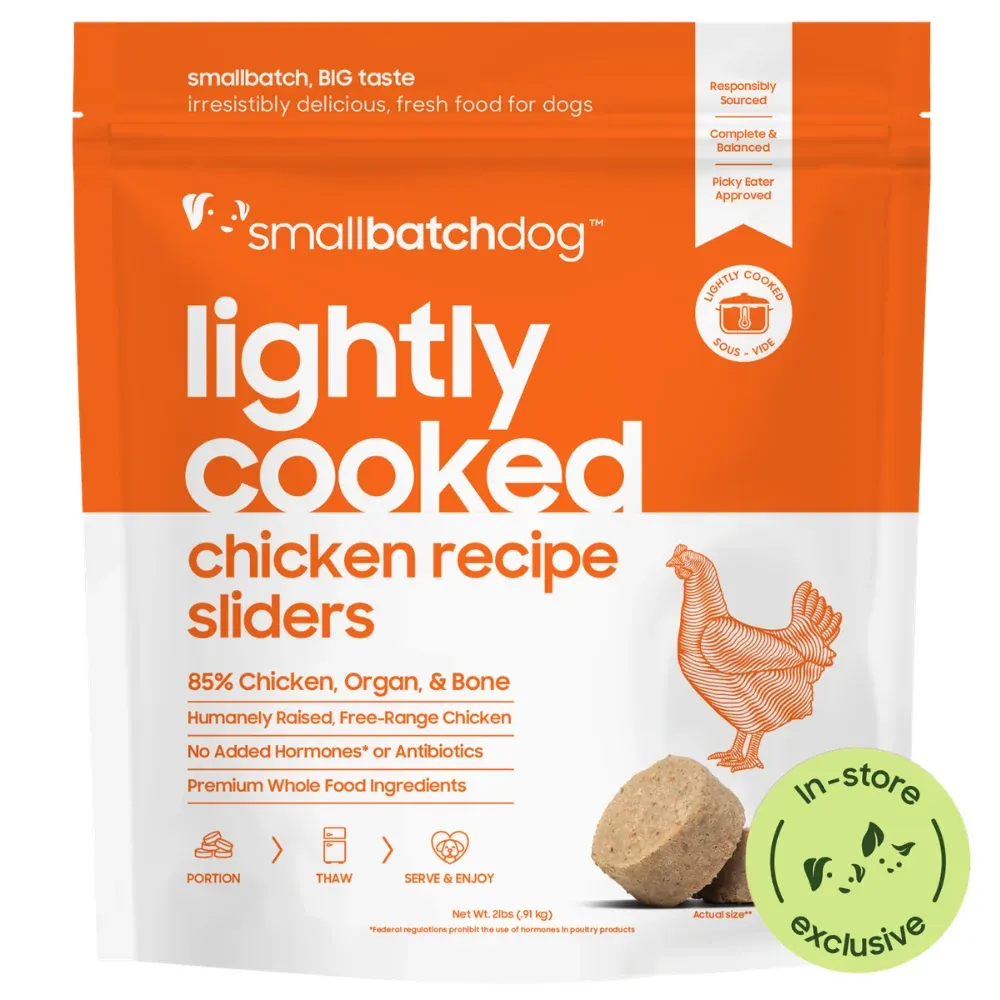 SMALL BATCH Dog Frozen Lightly Cooked Chicken, Size: 2 lb