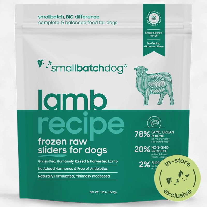 SMALL BATCH Dog Frozen Lamb Sliders 3lbs
