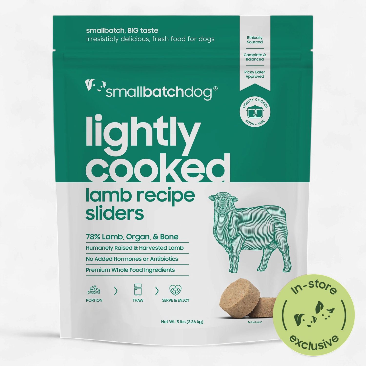 SMALL BATCH Dog Frozen Lightly Cooked Lamb