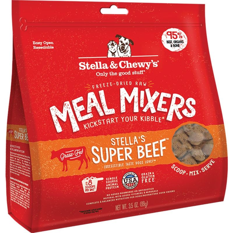 Stella &amp; Chewy Dog Freeze-dried Super Beef Meal Mixers 18oz
